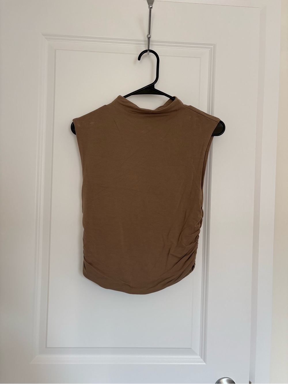 Sleeveless Mock Neck Women’s Top in Brown